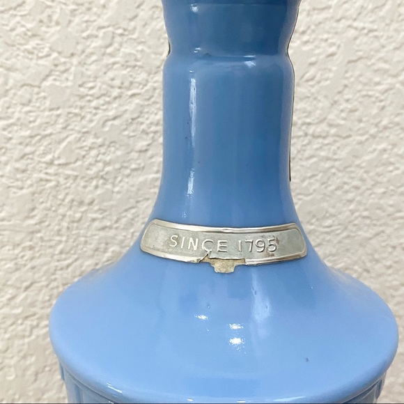 Vintage 1960’s Jim Beam Greek Roman Style Blue Milk glass Decanter NO LID - Picture 5 of 12